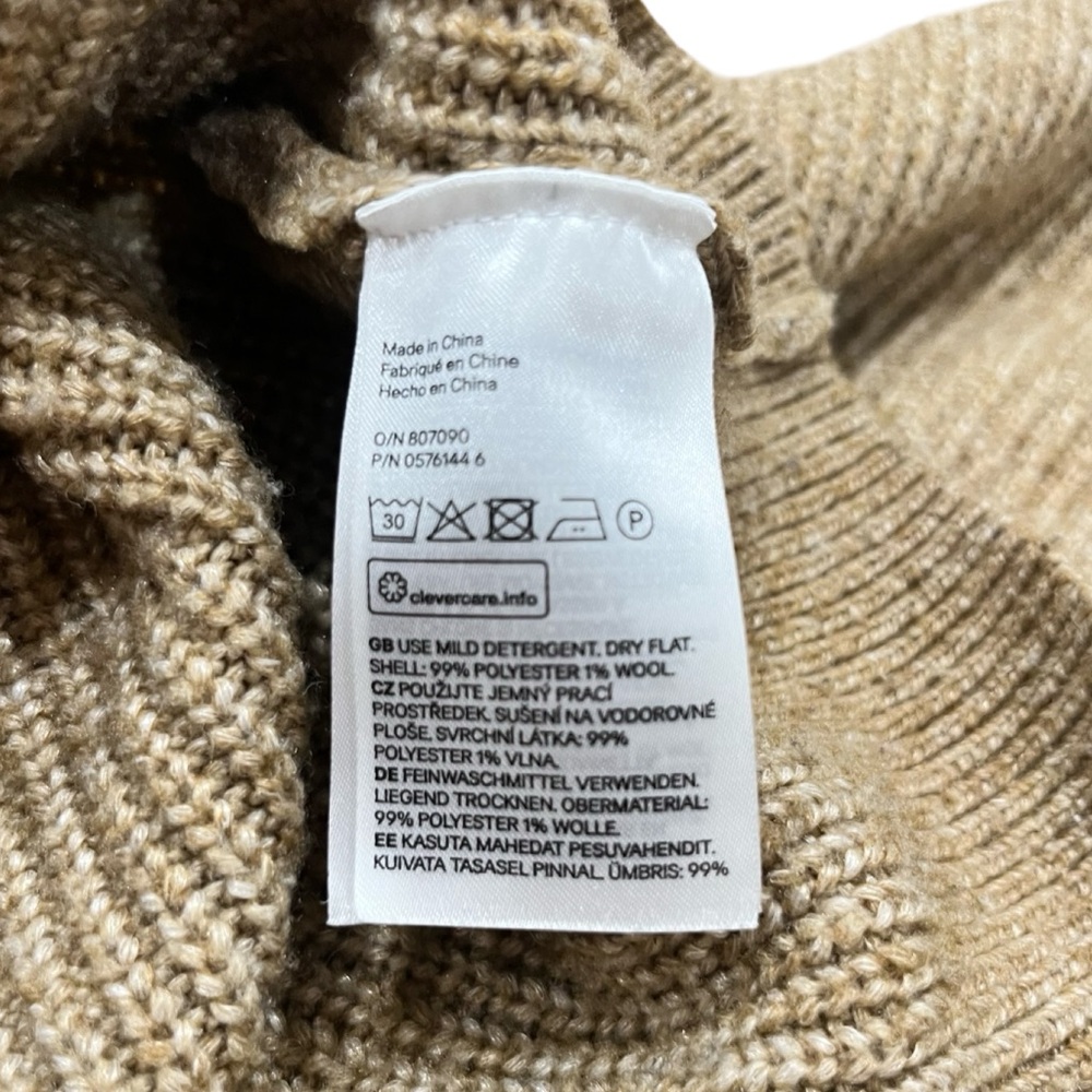 H&M Crewneck Pull Over JumperKnit Sweater In Tan Preppy Old Money Fisherman - Picture 7 of 8
